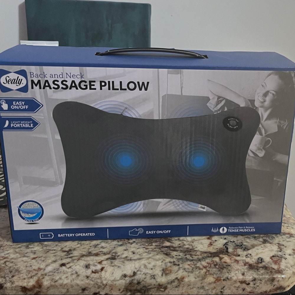 Sealy Black Massage Pillow for Back and Neck